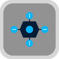 Drone Flat round corner Icon Design vector