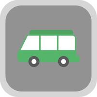 Minibus Flat round corner Icon Design vector