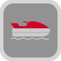 Jet Ski Flat round corner Icon Design vector