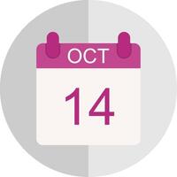 October Flat Scale Icon Design vector