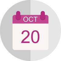 October Flat Scale Icon Design vector