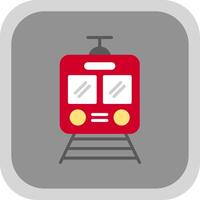 Train Flat round corner Icon Design vector