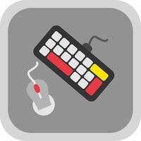 teclado y ratón plano redondo esquina icono diseño vector