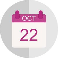 October Flat Scale Icon Design vector