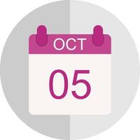 October Flat Scale Icon Design vector