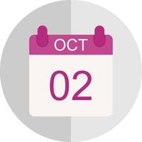 October Flat Scale Icon Design vector