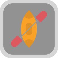 Kayak Flat round corner Icon Design vector