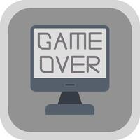 Game Over Flat round corner Icon Design vector