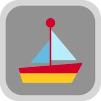 Boat Flat round corner Icon Design vector