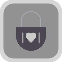 Heart Lock Flat round corner Icon Design vector