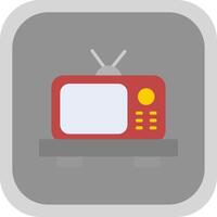 televisión plano redondo esquina icono diseño vector