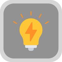 Light Bolt Flat round corner Icon Design vector