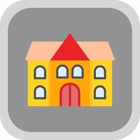 School Flat round corner Icon Design vector