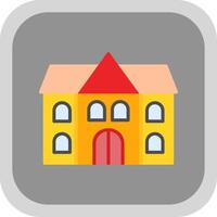 School Flat round corner Icon Design vector