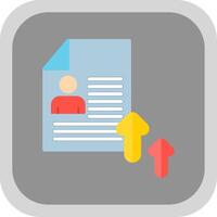 Resume Flat round corner Icon Design vector