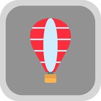 Hot Air Balloon Flat round corner Icon Design vector