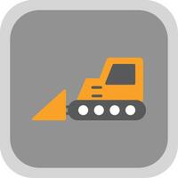 Bulldozer Flat round corner Icon Design vector