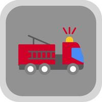 Fire Truck Flat round corner Icon Design vector