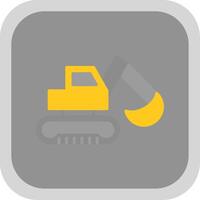 Digger Flat round corner Icon Design vector