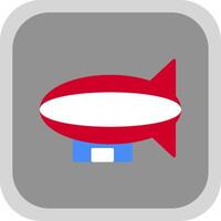 Blimp Flat round corner Icon Design vector