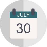 July Flat Scale Icon Design vector