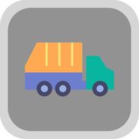 Garbage Truck Flat round corner Icon Design vector