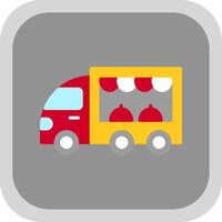 Food Truck Flat round corner Icon Design vector