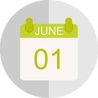 June Flat Scale Icon Design vector