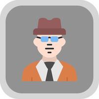 Man Flat round corner Icon Design vector