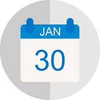 January Flat Scale Icon Design vector