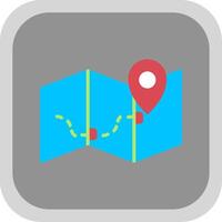 Map Flat round corner Icon Design vector