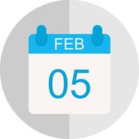 February Flat Scale Icon Design vector