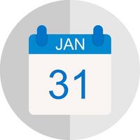 January Flat Scale Icon Design vector