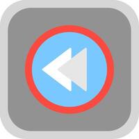 Backward Flat round corner Icon Design vector