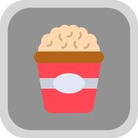 Popcorn Flat round corner Icon Design vector