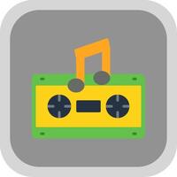 Cassette Flat round corner Icon Design vector