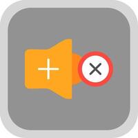 Mute Flat round corner Icon Design vector