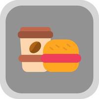 Burger Flat round corner Icon Design vector