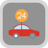 24 Hours Support Flat round corner Icon Design vector