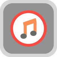 Music Flat round corner Icon Design vector