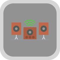 Audio System Flat round corner Icon Design vector