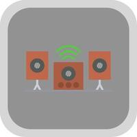 Audio System Flat round corner Icon Design vector