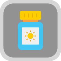Sun Block Flat round corner Icon Design vector