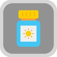 Sun Block Flat round corner Icon Design vector