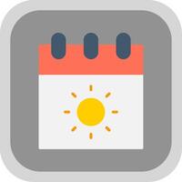 Calendar Flat round corner Icon Design vector