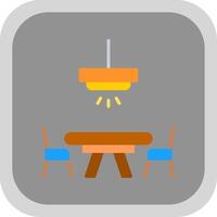 Dinner Table Flat round corner Icon Design vector