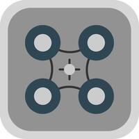 Drone Flat round corner Icon Design vector