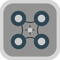 Drone Flat round corner Icon Design vector