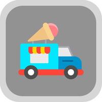 Ice Cream Truck Flat round corner Icon Design vector