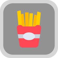 French Fries Flat round corner Icon Design vector